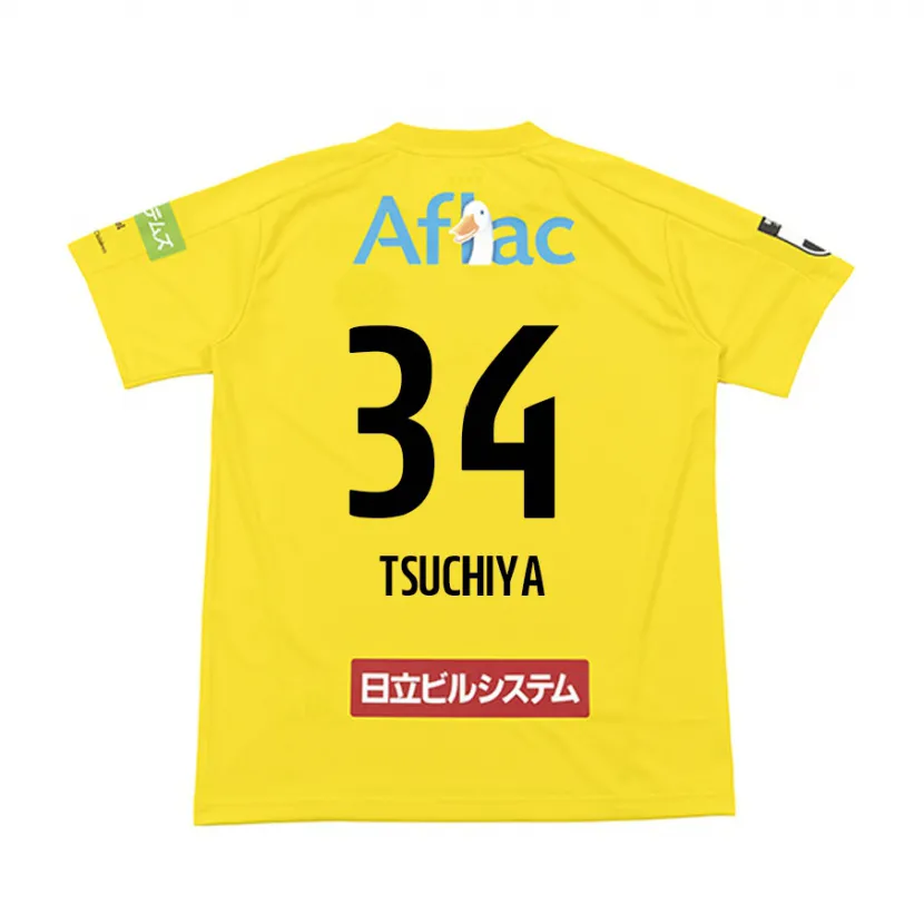 Danxen Dames Takumi Tsuchiya #34 Geel Zwart Thuisshirt Thuistenue 2024/25 T-Shirt