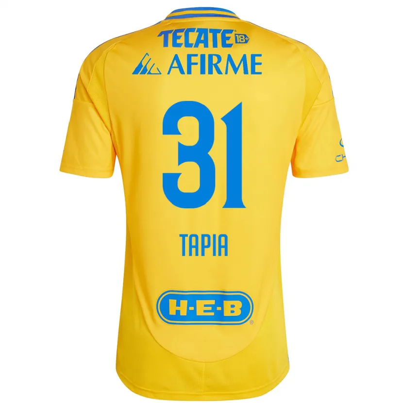 Danxen Dames Fernando Tapia #31 Goud Geel Thuisshirt Thuistenue 2024/25 T-Shirt