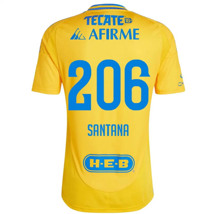 Danxen Dames Joel Santana #206 Goud Geel Thuisshirt Thuistenue 2024/25 T-Shirt