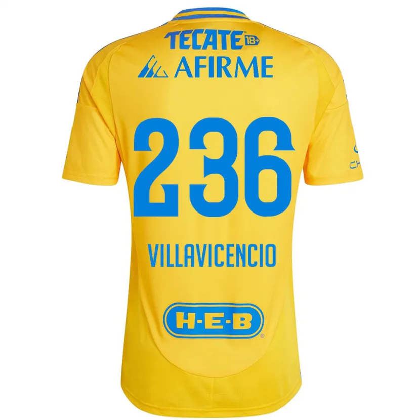 Danxen Dames Edgar Villavicencio #236 Goud Geel Thuisshirt Thuistenue 2024/25 T-Shirt