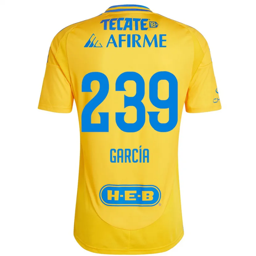 Danxen Dames Diego García #239 Goud Geel Thuisshirt Thuistenue 2024/25 T-Shirt