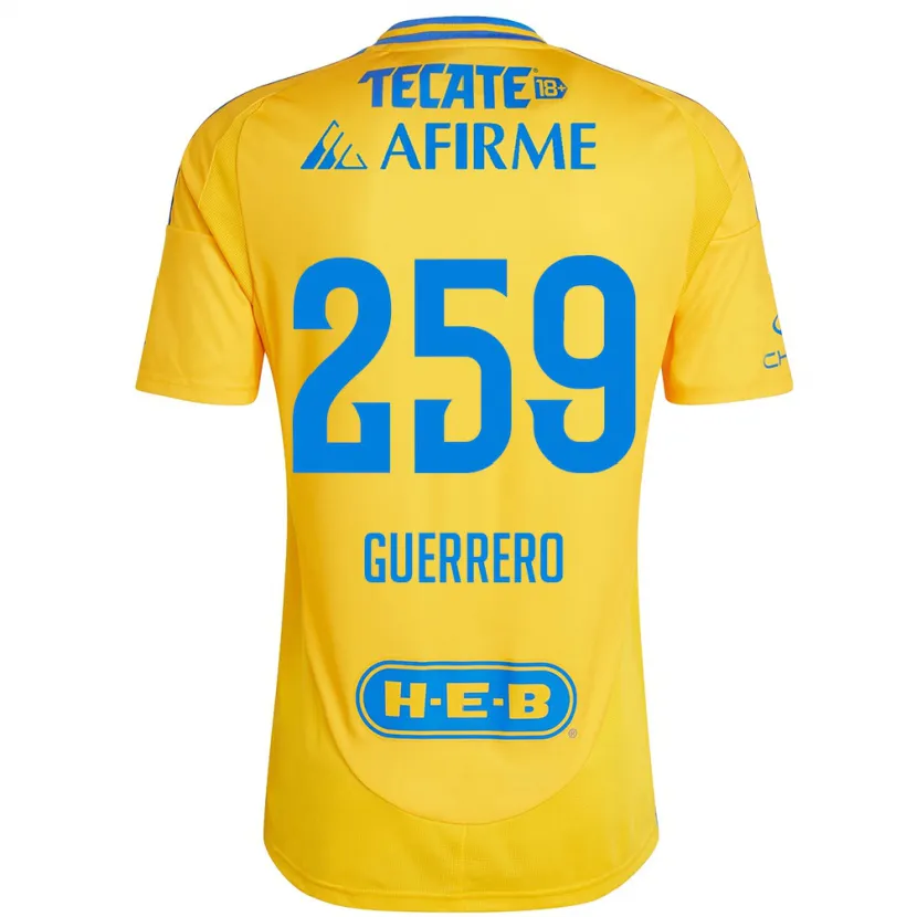 Danxen Dames Erick Guerrero #259 Goud Geel Thuisshirt Thuistenue 2024/25 T-Shirt