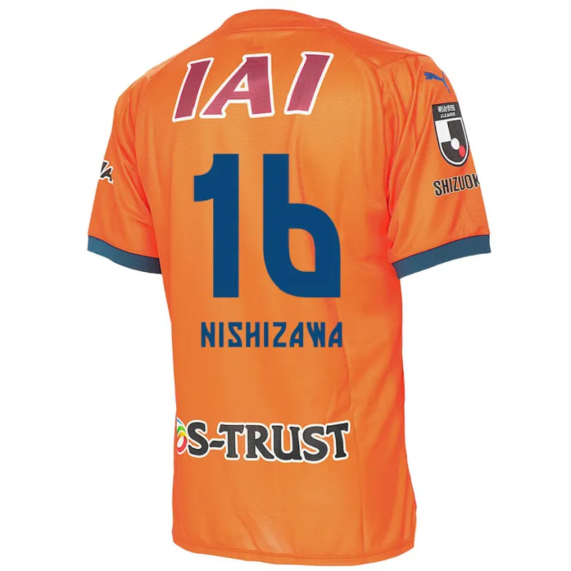 Danxen Dames Kenta Nishizawa #16 Oranje Blauw Thuisshirt Thuistenue 2024/25 T-Shirt