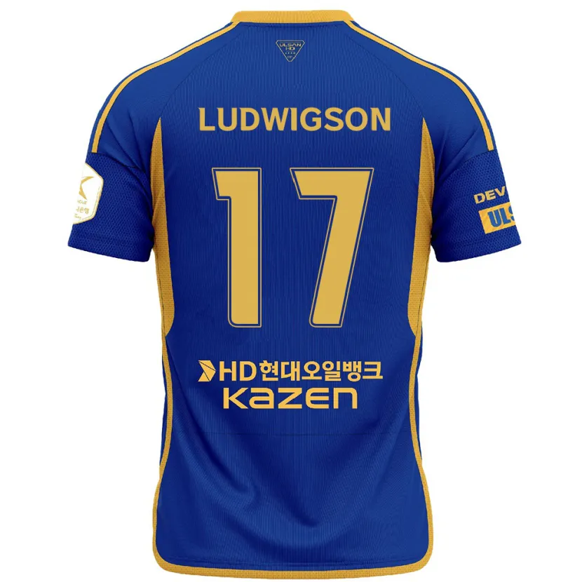 Danxen Dames Gustav Ludwigson #17 Blauw Geel Thuisshirt Thuistenue 2024/25 T-Shirt