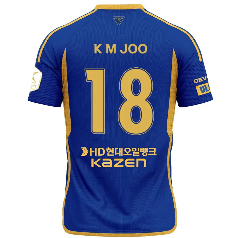 Danxen Dames Min-Kyu Joo #18 Blauw Geel Thuisshirt Thuistenue 2024/25 T-Shirt