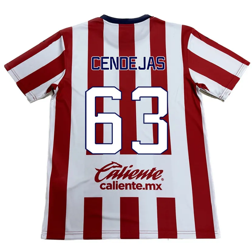 Danxen Dames Matías Cendejas #63 Rood Wit Thuisshirt Thuistenue 2024/25 T-Shirt