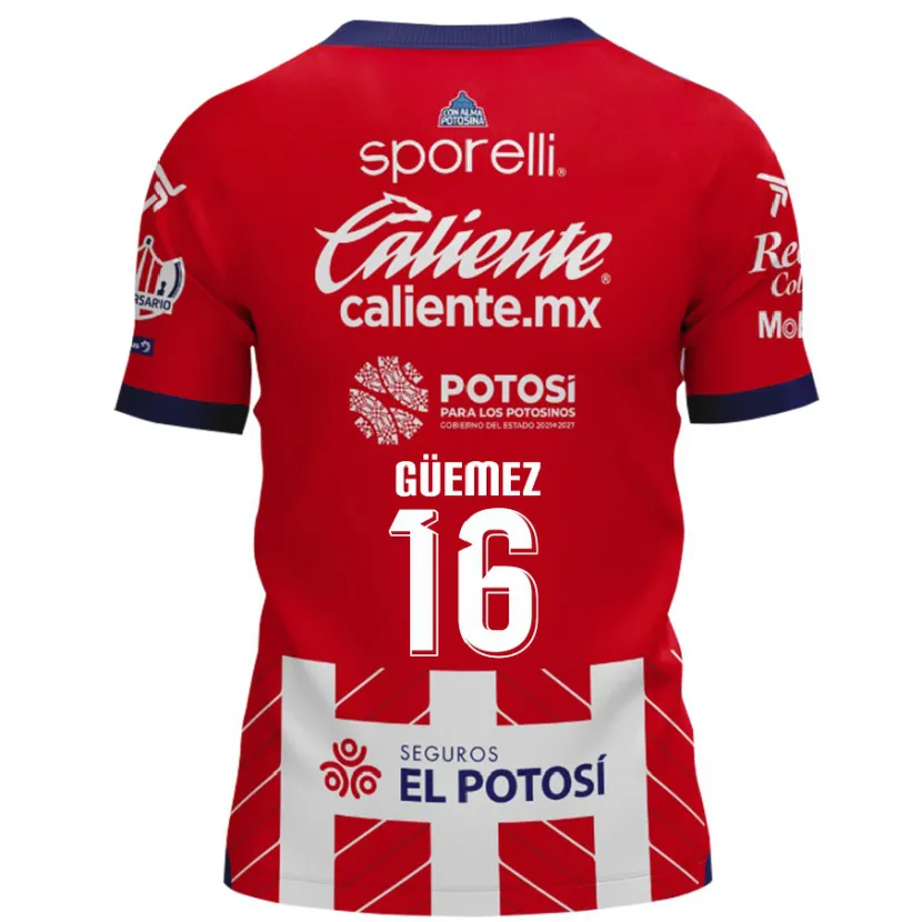 Danxen Dames Javier Güemez #16 Rood Wit Thuisshirt Thuistenue 2024/25 T-Shirt