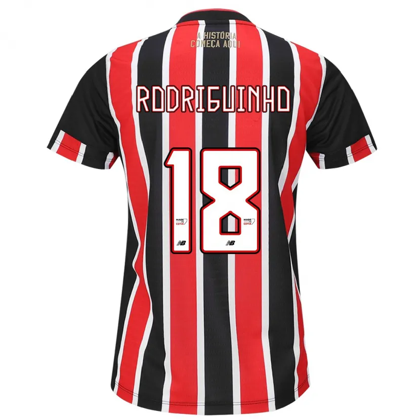 Danxen Dames Rodriguinho #18 Zwart Rood Wit Uitshirt Uittenue 2024/25 T-Shirt