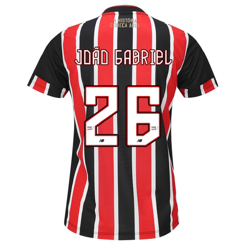 Danxen Dames João Gabriel #26 Zwart Rood Wit Uitshirt Uittenue 2024/25 T-Shirt