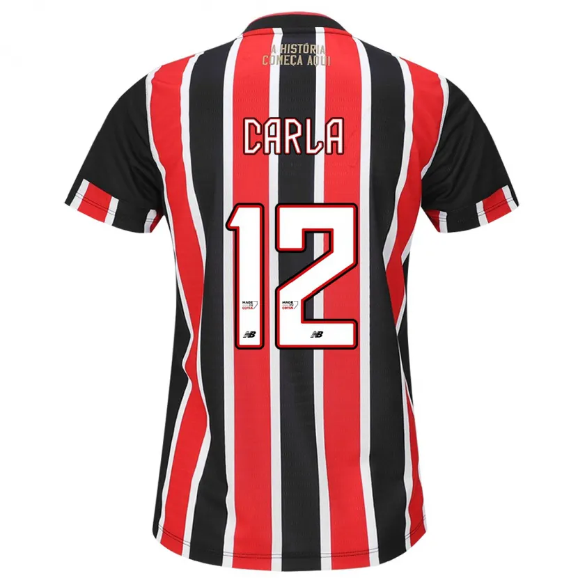 Danxen Dames Carla Maria Da Silva #12 Zwart Rood Wit Uitshirt Uittenue 2024/25 T-Shirt