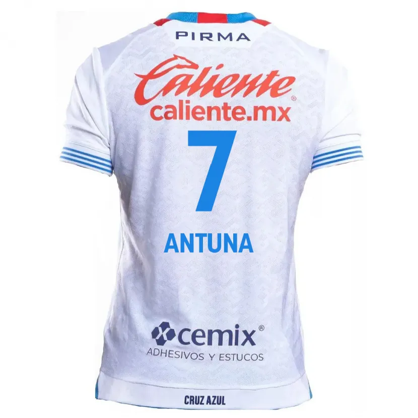 Danxen Dames Uriel Antuna #7 Wit Blauw Uitshirt Uittenue 2024/25 T-Shirt