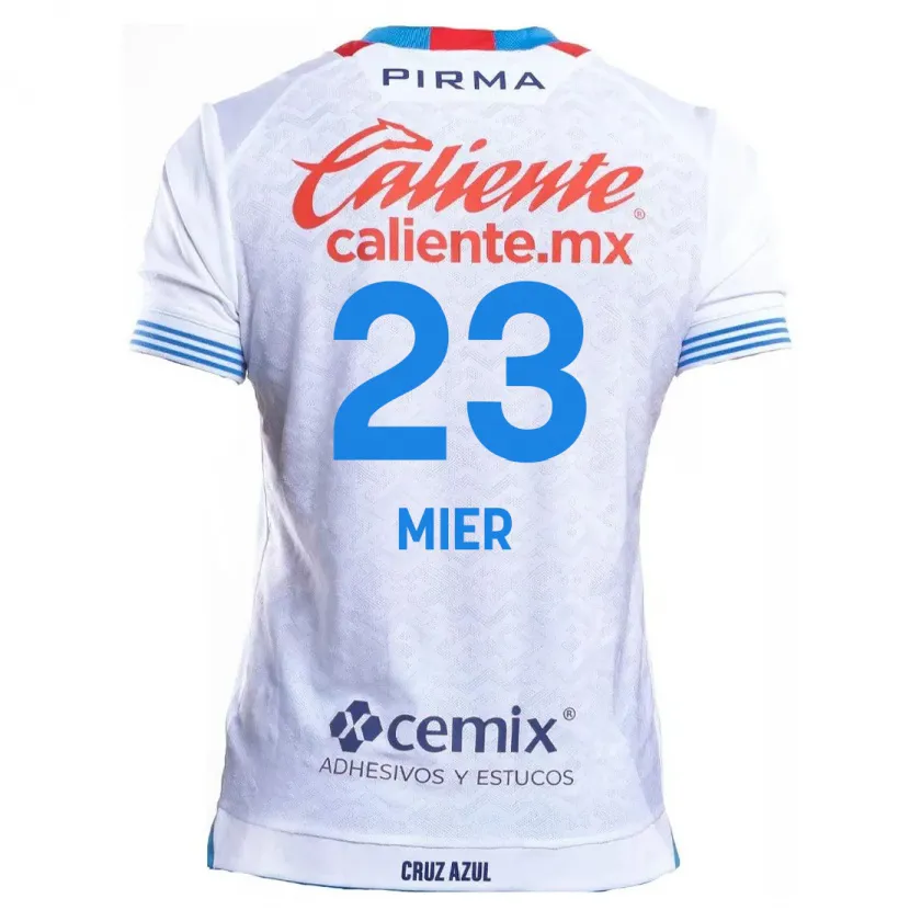 Danxen Dames Kevin Mier #23 Wit Blauw Uitshirt Uittenue 2024/25 T-Shirt