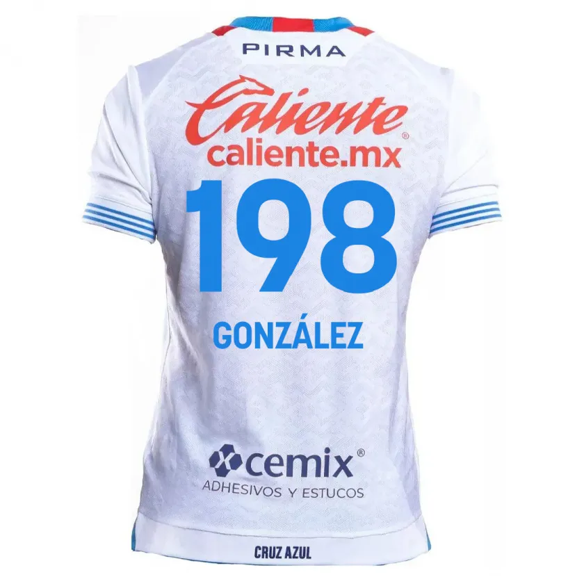 Danxen Dames Kenneth González #198 Wit Blauw Uitshirt Uittenue 2024/25 T-Shirt