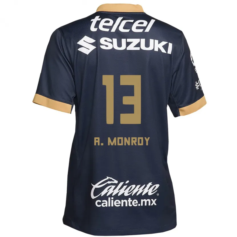 Danxen Dames Pablo Monroy #13 Obsidiaan Goud Wit Uitshirt Uittenue 2024/25 T-Shirt