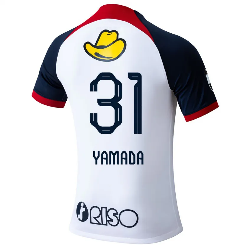 Danxen Dames Taiki Yamada #31 Wit Blauw Rood Uitshirt Uittenue 2024/25 T-Shirt