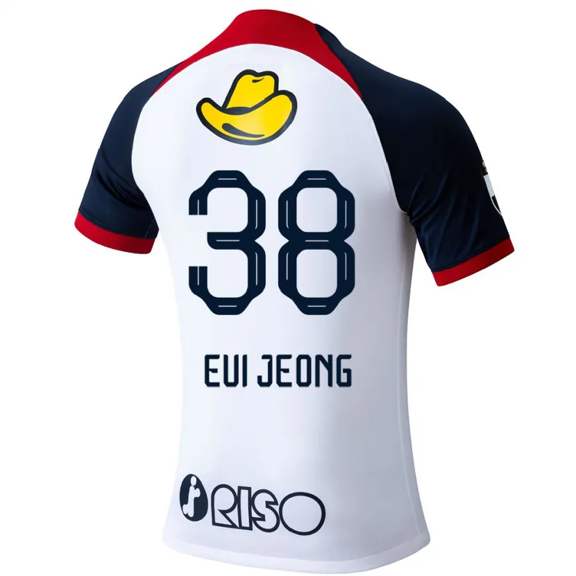 Danxen Dames Eui-Jeong Park #38 Wit Blauw Rood Uitshirt Uittenue 2024/25 T-Shirt