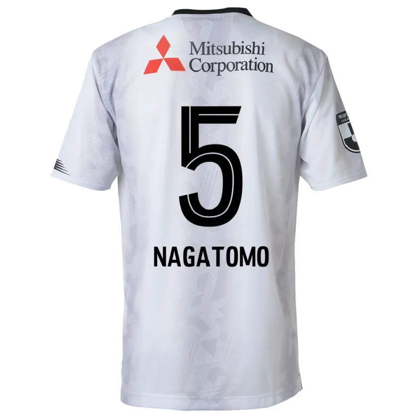 Danxen Dames Yuto Nagatomo #5 Wit Zwart Uitshirt Uittenue 2024/25 T-Shirt