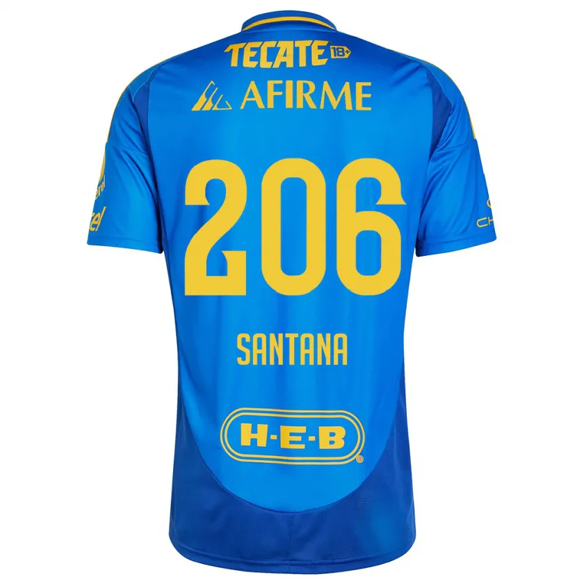 Danxen Dames Joel Santana #206 Blauw Geel Uitshirt Uittenue 2024/25 T-Shirt