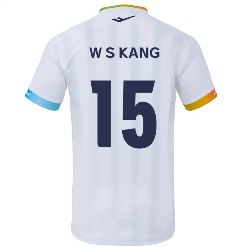 Danxen Dames Sang-Woo Kang #15 Wit Blauw Uitshirt Uittenue 2024/25 T-Shirt