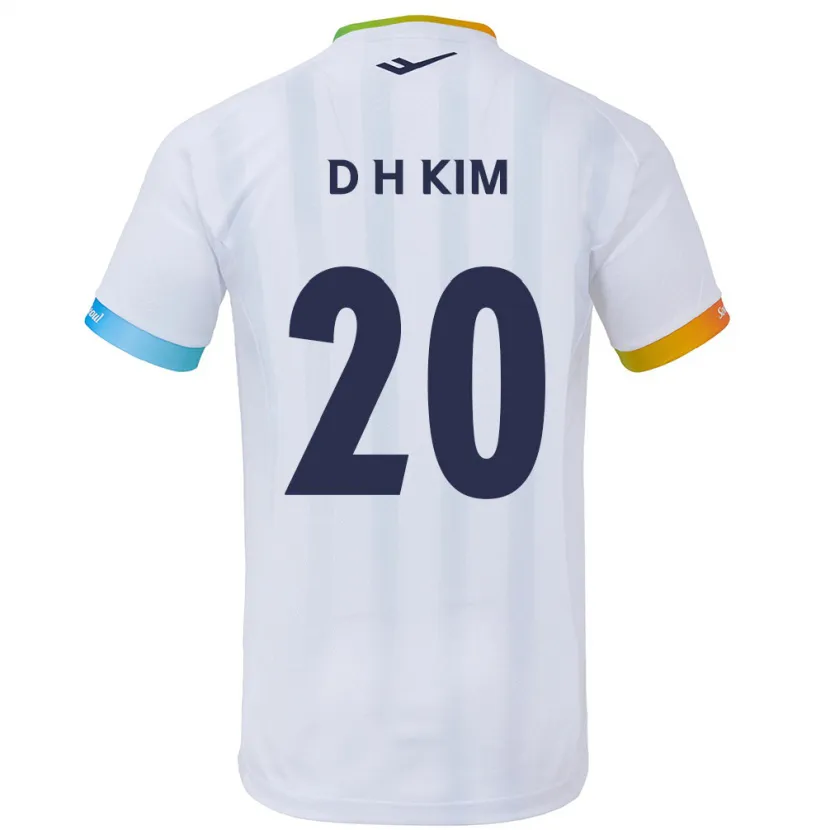 Danxen Dames Hyeon-Deok Kim #20 Wit Blauw Uitshirt Uittenue 2024/25 T-Shirt