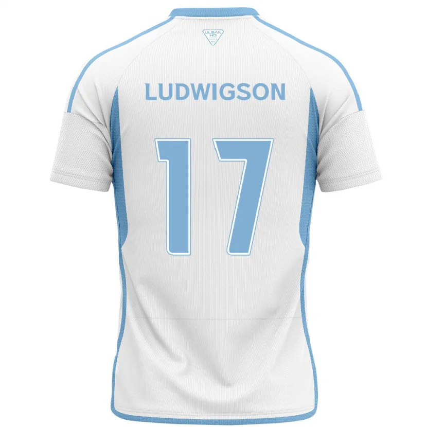 Danxen Dames Gustav Ludwigson #17 Wit Blauw Uitshirt Uittenue 2024/25 T-Shirt