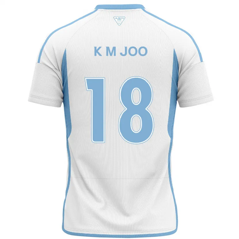 Danxen Dames Min-Kyu Joo #18 Wit Blauw Uitshirt Uittenue 2024/25 T-Shirt