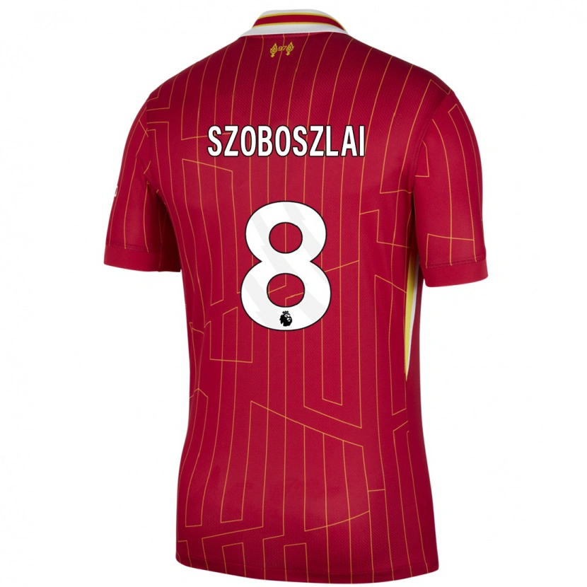 Danxen Kinderen Dominik Szoboszlai #8 Rood Geel Wit Thuisshirt Thuistenue 2024/25 T-Shirt