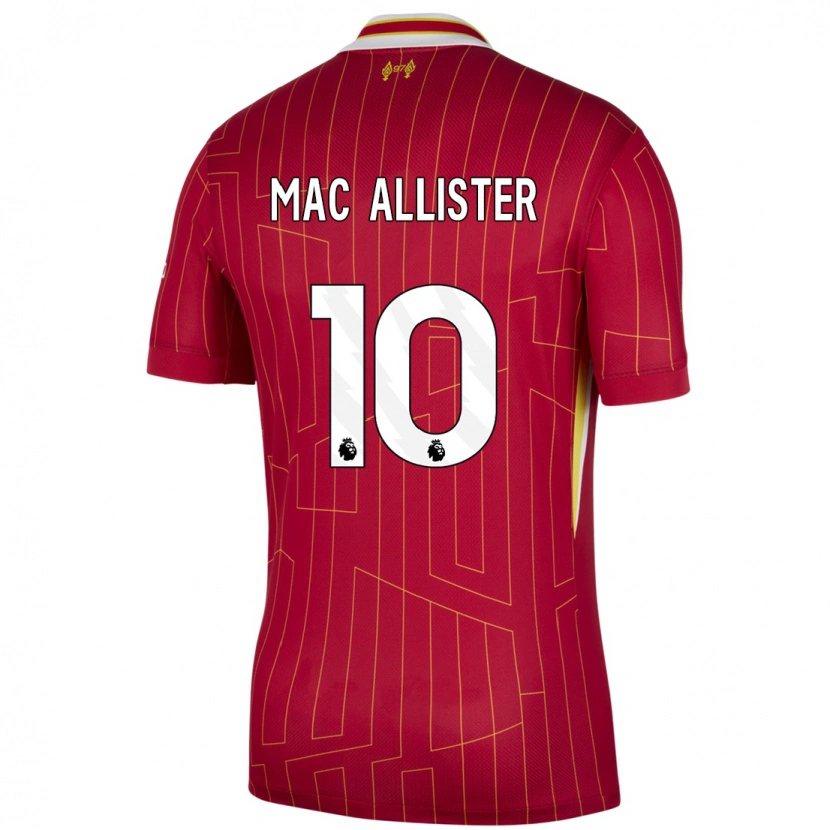 Danxen Kinderen Alexis Mac Allister #10 Rood Geel Wit Thuisshirt Thuistenue 2024/25 T-Shirt