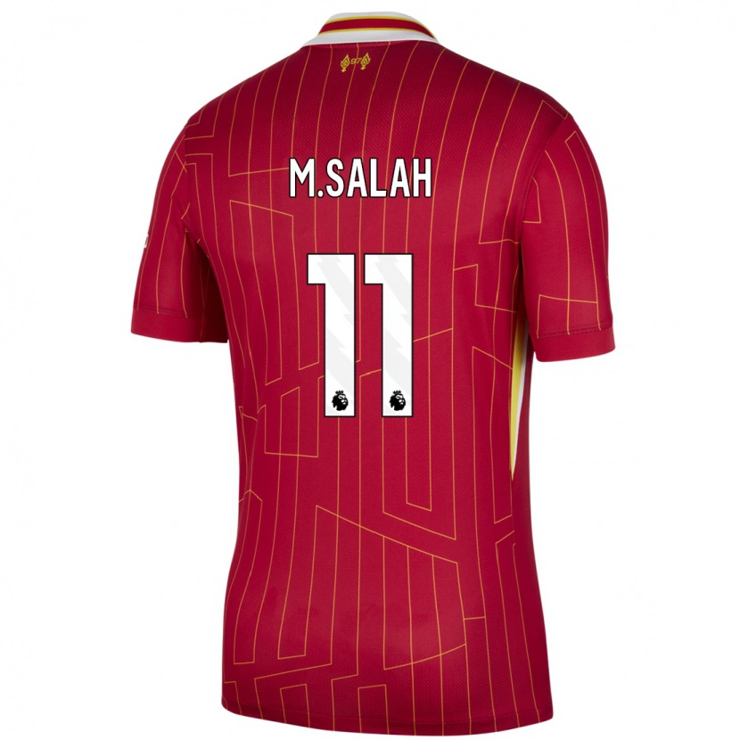 Danxen Kinderen Mohamed Salah #11 Rood Geel Wit Thuisshirt Thuistenue 2024/25 T-Shirt