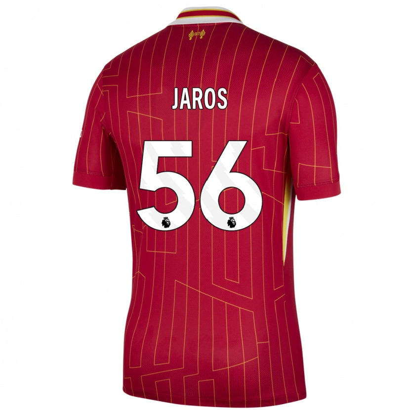 Danxen Kinderen Vitezslav Jaros #56 Rood Geel Wit Thuisshirt Thuistenue 2024/25 T-Shirt