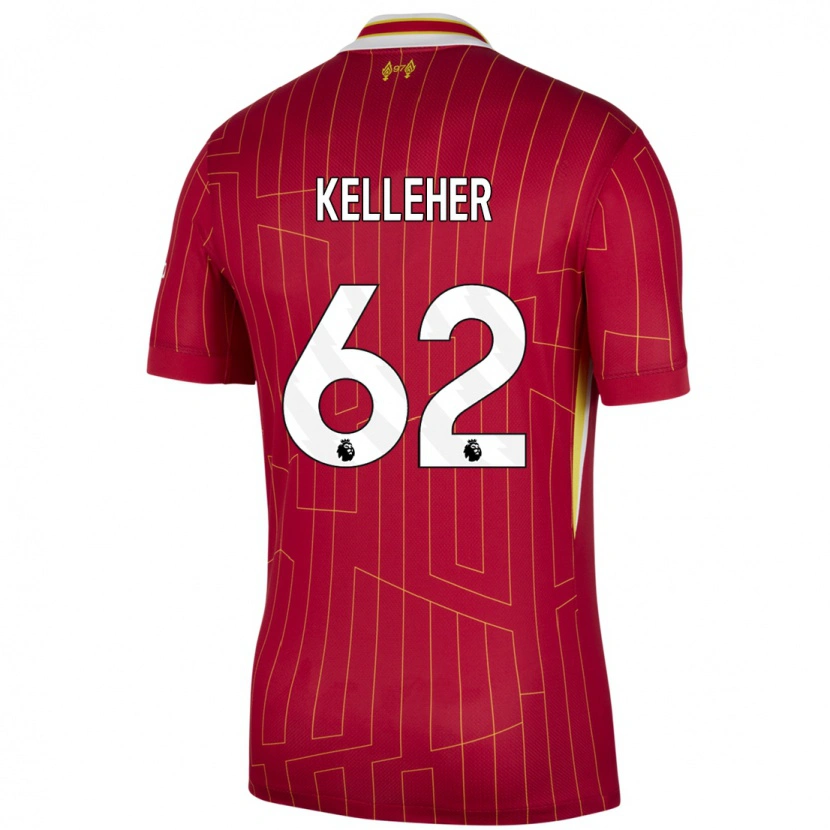 Danxen Kinderen Caoimhín Kelleher #62 Rood Geel Wit Thuisshirt Thuistenue 2024/25 T-Shirt