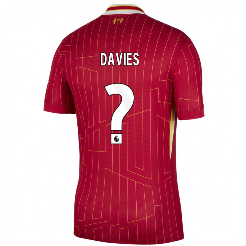 Danxen Kinderen Harvey Davies #0 Rood Geel Wit Thuisshirt Thuistenue 2024/25 T-Shirt