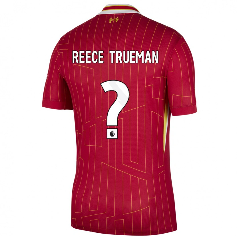 Danxen Kinderen Reece Trueman #0 Rood Geel Wit Thuisshirt Thuistenue 2024/25 T-Shirt