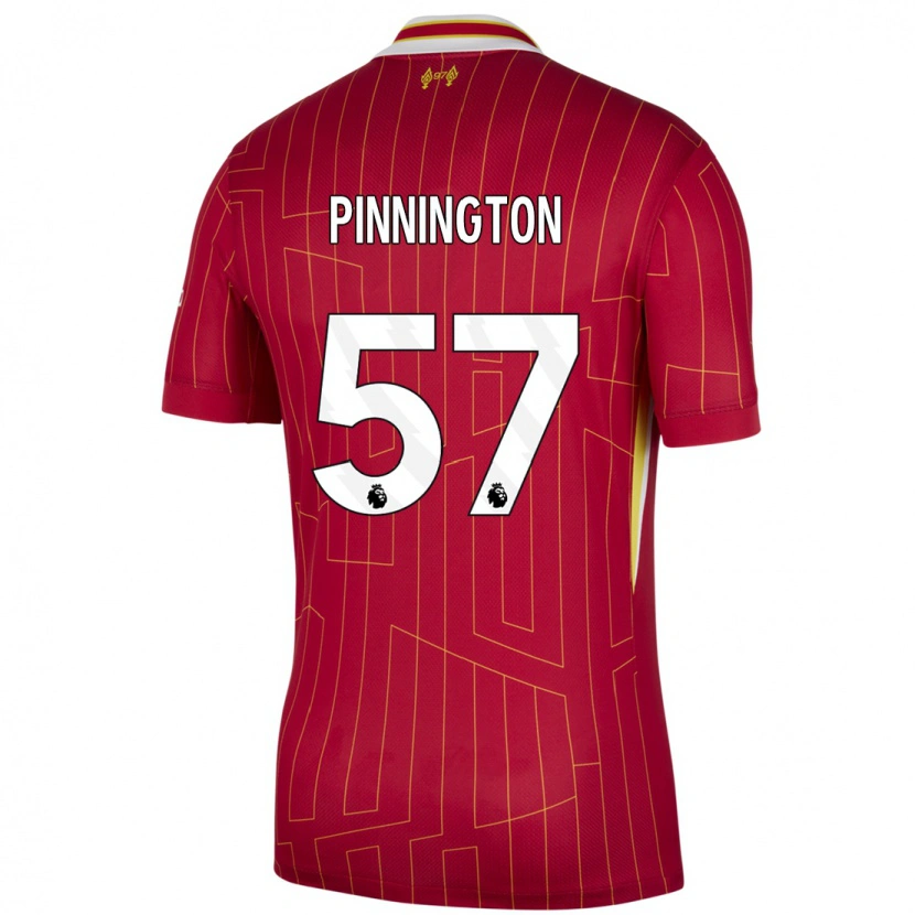 Danxen Kinderen Carter Pinnington #57 Rood Geel Wit Thuisshirt Thuistenue 2024/25 T-Shirt