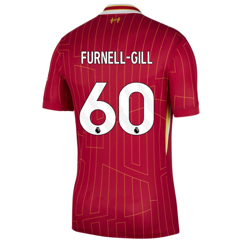 Danxen Kinderen Luca Furnell-Gill #60 Rood Geel Wit Thuisshirt Thuistenue 2024/25 T-Shirt