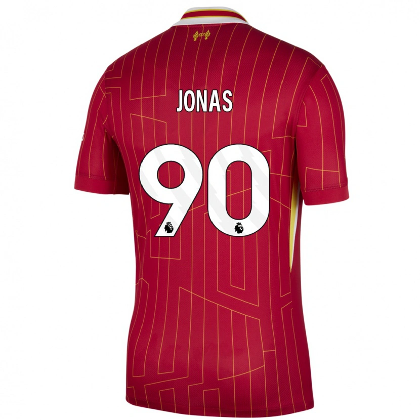 Danxen Kinderen Lee Jonas #90 Rood Geel Wit Thuisshirt Thuistenue 2024/25 T-Shirt