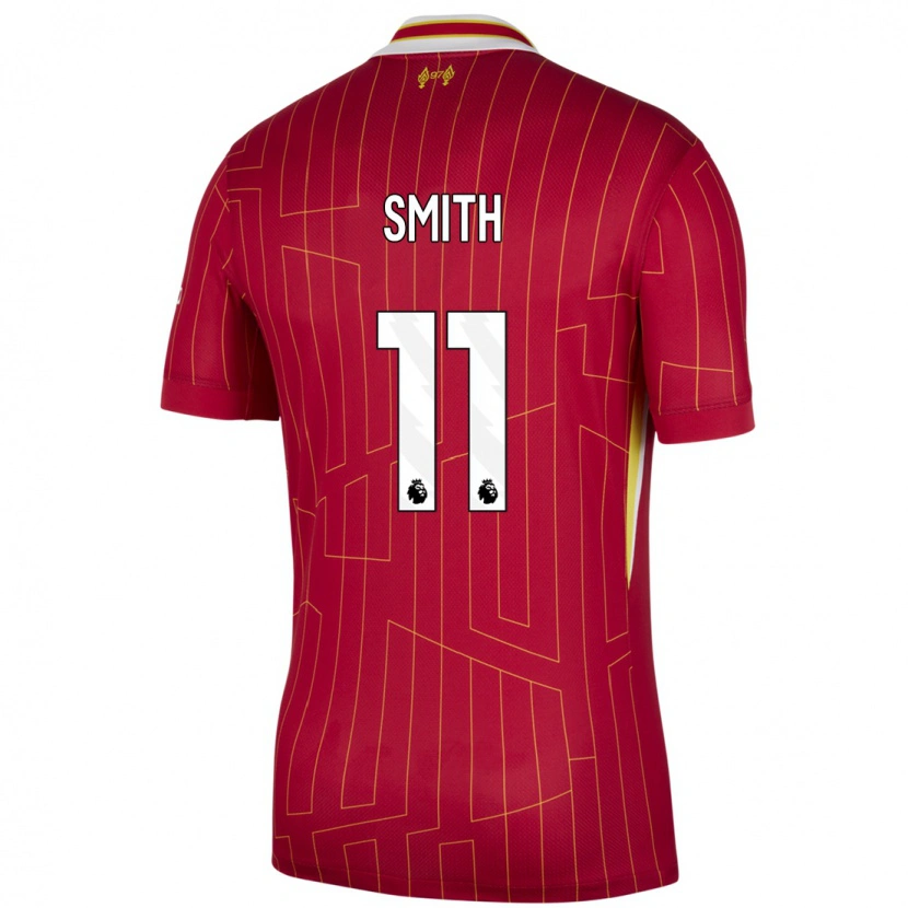 Danxen Kinderen Olivia Smith #11 Rood Geel Wit Thuisshirt Thuistenue 2024/25 T-Shirt