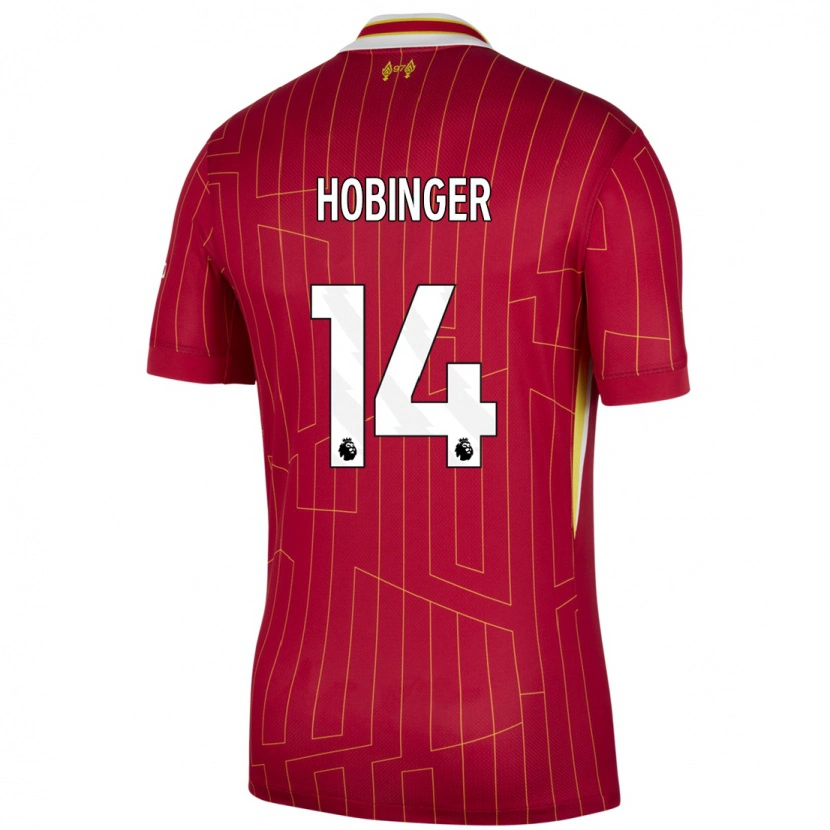 Danxen Kinderen Marie Höbinger #14 Rood Geel Wit Thuisshirt Thuistenue 2024/25 T-Shirt