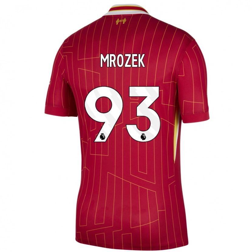 Danxen Kinderen Fabian Mrozek #93 Rood Geel Wit Thuisshirt Thuistenue 2024/25 T-Shirt