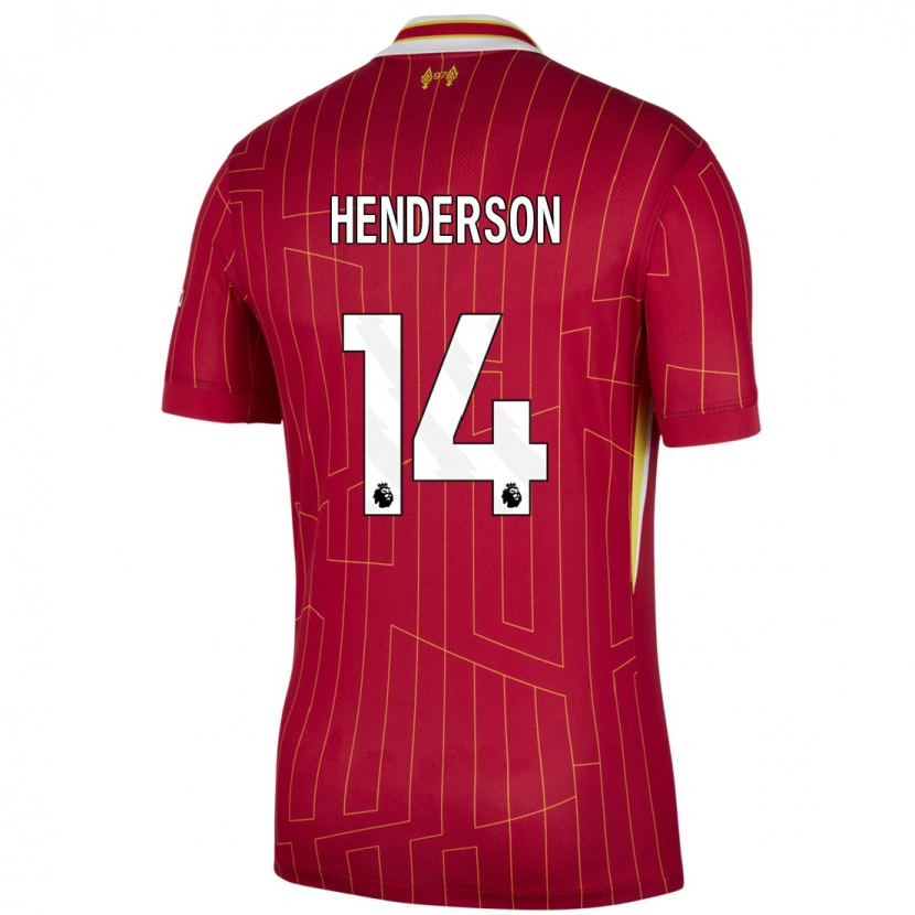 Danxen Kinderen Henderson #14 Rood Geel Wit Thuisshirt Thuistenue 2024/25 T-Shirt