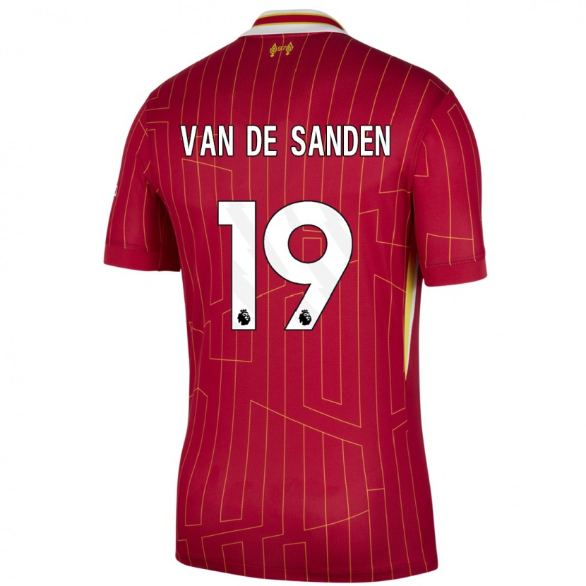 Danxen Kinderen Shanice Van De Sanden #19 Rood Geel Wit Thuisshirt Thuistenue 2024/25 T-Shirt