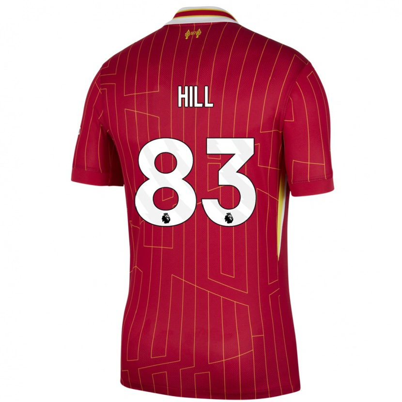 Danxen Kinderen Thomas Hill #83 Rood Geel Wit Thuisshirt Thuistenue 2024/25 T-Shirt