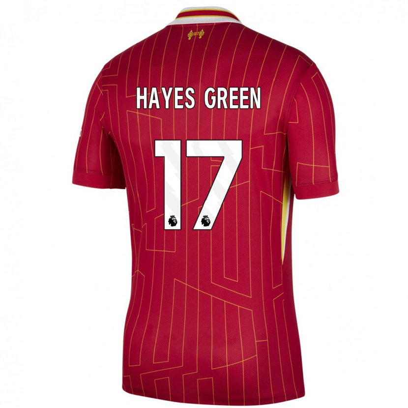 Danxen Kinderen Charlie Hayes-Green #17 Rood Geel Wit Thuisshirt Thuistenue 2024/25 T-Shirt