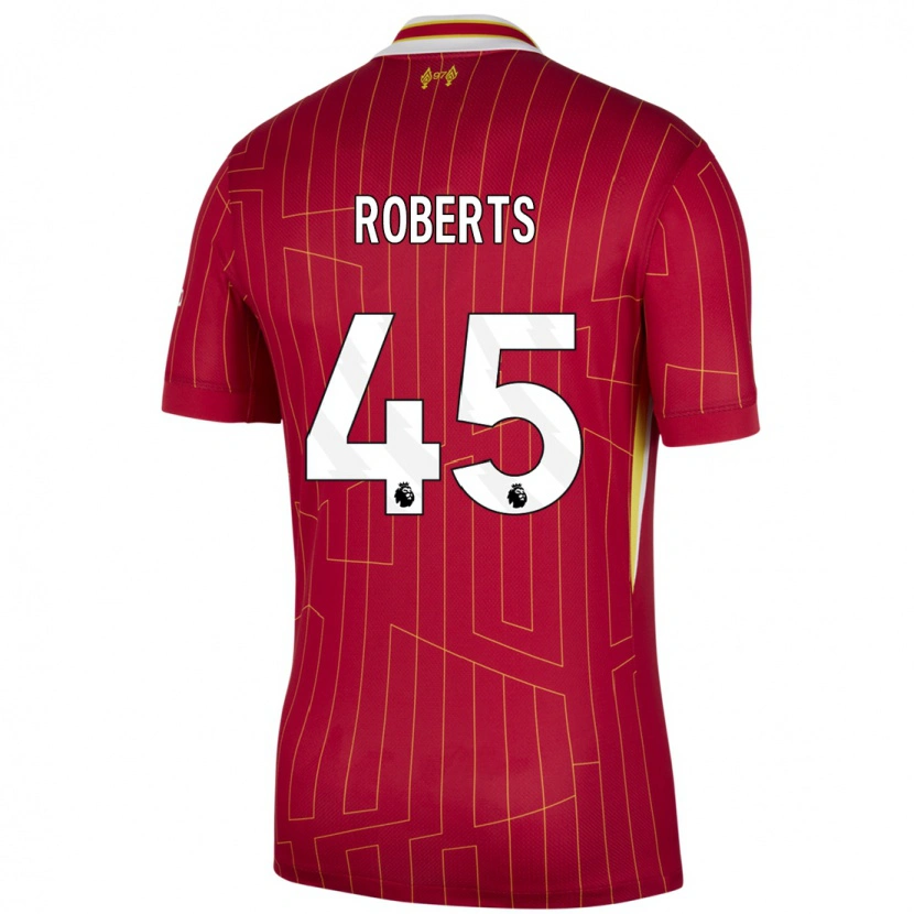 Danxen Kinderen Iwan Roberts #45 Rood Geel Wit Thuisshirt Thuistenue 2024/25 T-Shirt