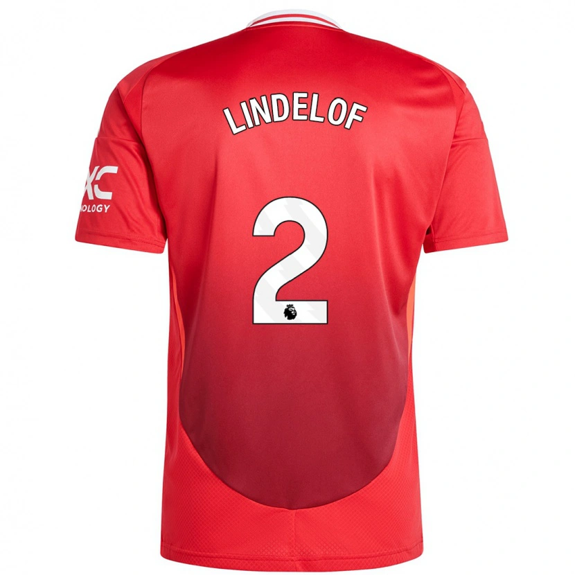 Danxen Kinderen Victor Lindelöf #2 Felrood Thuisshirt Thuistenue 2024/25 T-Shirt