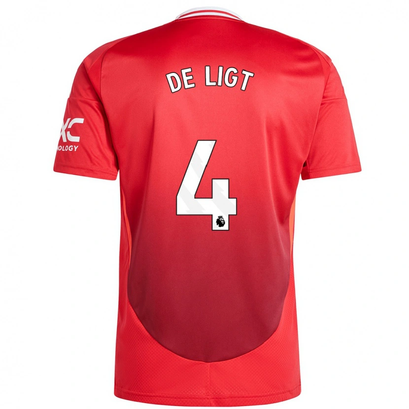 Danxen Kinderen Matthijs De Ligt #4 Felrood Thuisshirt Thuistenue 2024/25 T-Shirt