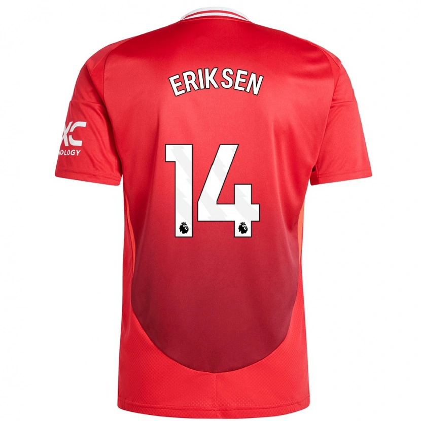 Danxen Kinderen Christian Eriksen #14 Felrood Thuisshirt Thuistenue 2024/25 T-Shirt