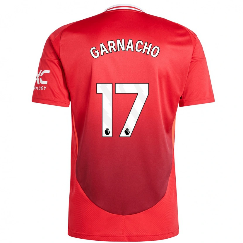 Danxen Kinderen Alejandro Garnacho #17 Felrood Thuisshirt Thuistenue 2024/25 T-Shirt