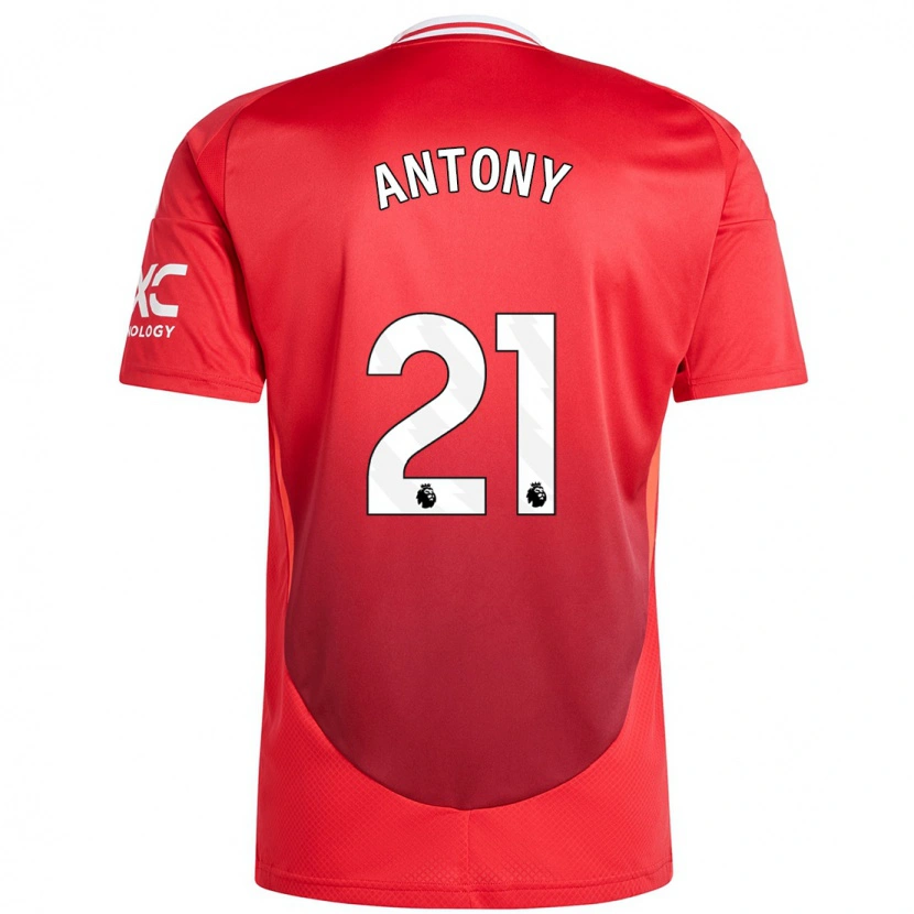 Danxen Kinderen Antony #21 Felrood Thuisshirt Thuistenue 2024/25 T-Shirt