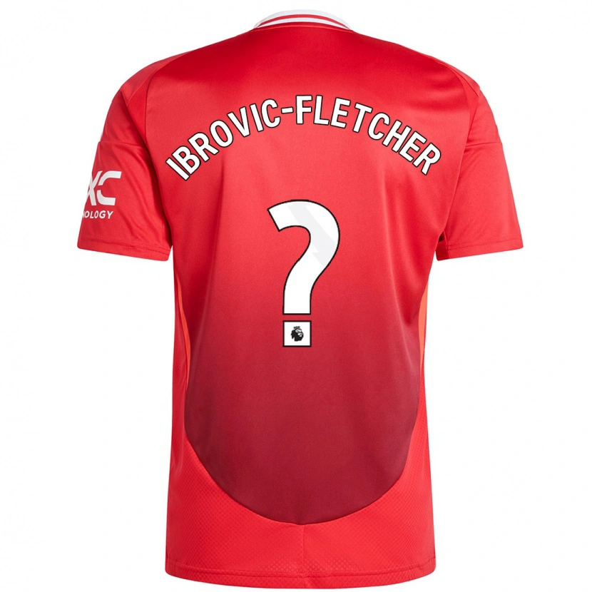 Danxen Kinderen Edward Ibrovic-Fletcher #0 Felrood Thuisshirt Thuistenue 2024/25 T-Shirt